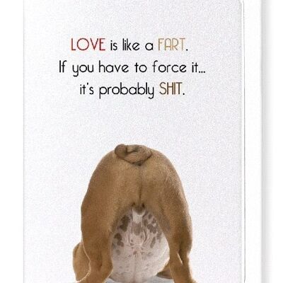 LOVE IS LIKE A FART Greeting Card