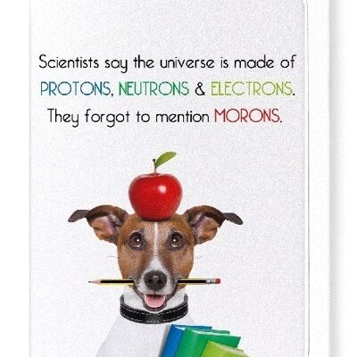 UNIVERSE AND MORONS Greeting Card