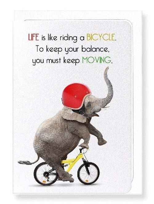 ELEPHANT AND BICYCLE Greeting Card