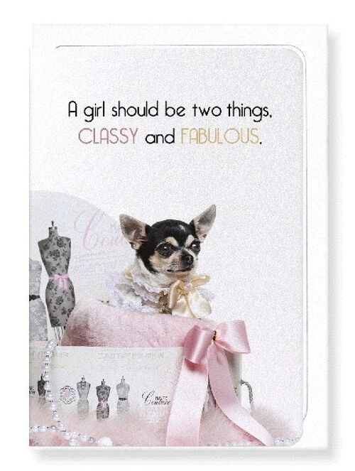 CLASSY AND FABULOUS DOG Greeting Card