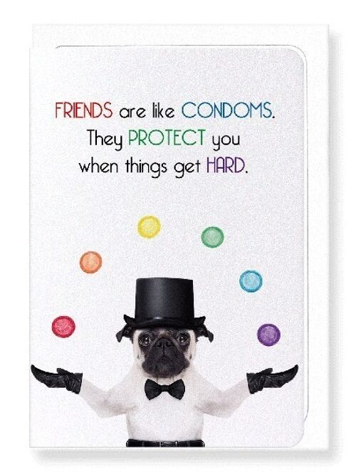FRIENDS AND CONDOMS Greeting Card