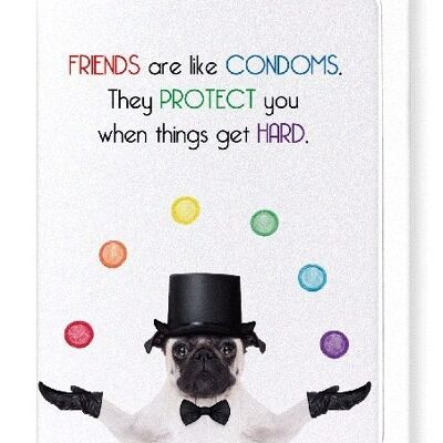 FRIENDS AND CONDOMS Greeting Card