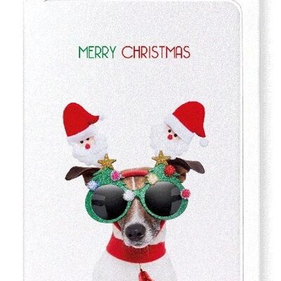 MERRY CHRISTMAS FESTIVE DOG Greeting Card