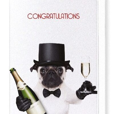 CONGRATULAZIONI DA MR PUG Biglietto d'auguri