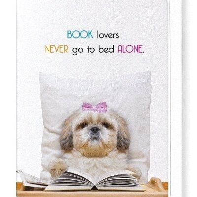 BOOK LOVERS IN BED Greeting Card
