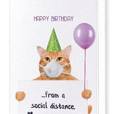 BIRTHDAY CORONA CAT Greeting Card