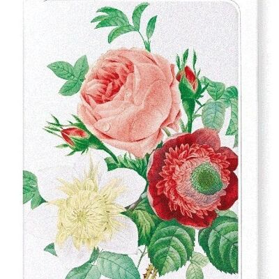 CLEMATIS & PINK ROSE (DETAIL): Greeting Card