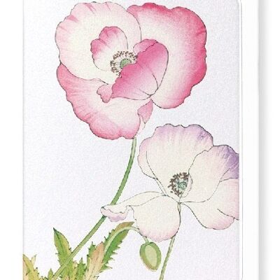 PINK AND PURPLE POPPY Greeting Card
