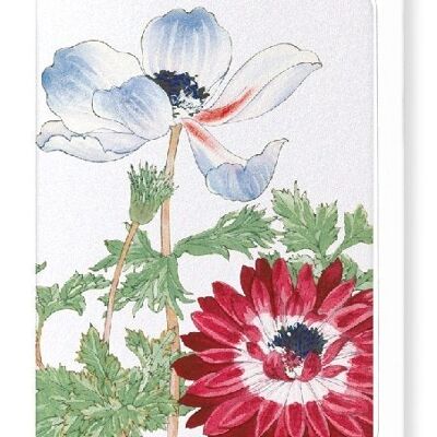 BLUE AND RED ANEMONE Greeting Card