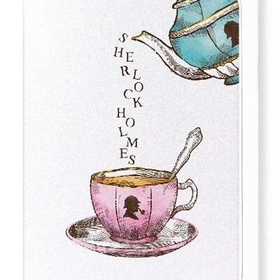 SHERLOCK HOLMES POURING TEA Greeting Card