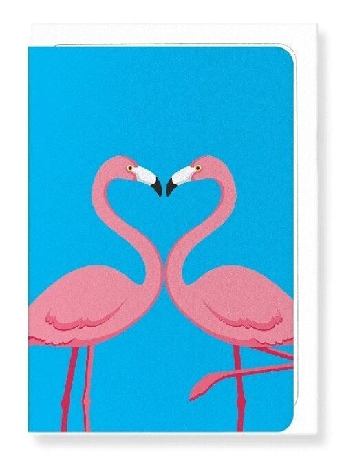 FLAMINGO HEART Greeting Card