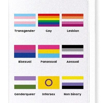 TABLE OF LGBT PRIDE FLAGS Greeting Card