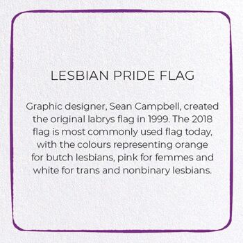 DRAPEAU DE FIERTÉ LESBIENNE Carte de vœux 3