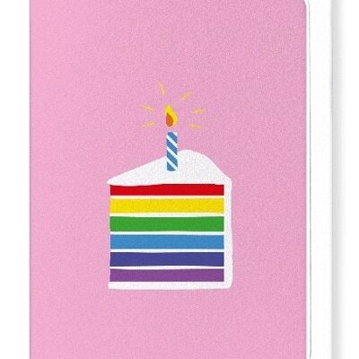 RAINBOW CAKE IN PINK Greeting Card