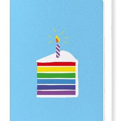 RAINBOW CAKE IN BLUE Greeting Card