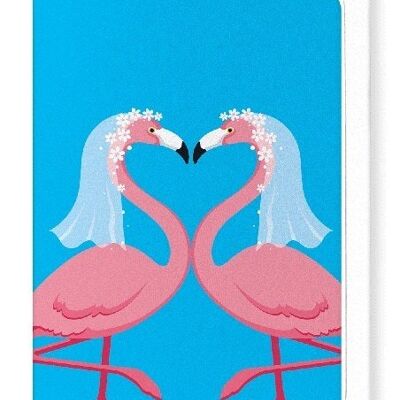 FLAMINGO BRIDES Greeting Card