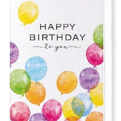 COLOURFUL BIRTHDAY BALLOONS Greeting Card