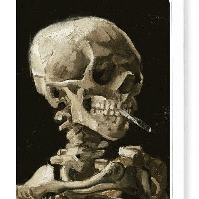 A SKELETON WITH A CIGARETTE BY VAN GOGH Greeting Card