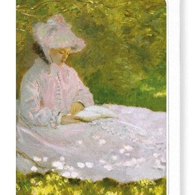 SPRING TIME READING BY MONET Greeting Card