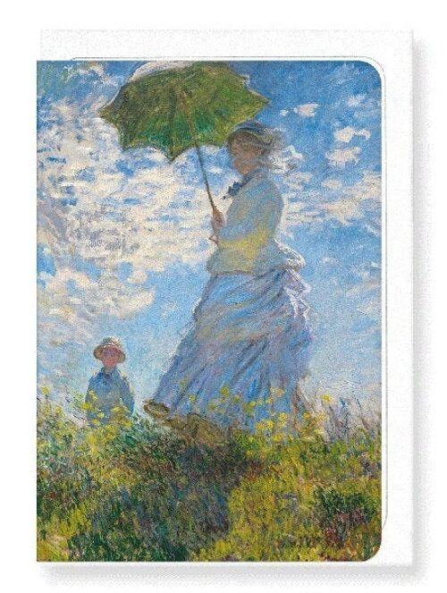 LADY WITH A PARASOL BY MONET Greeting Card