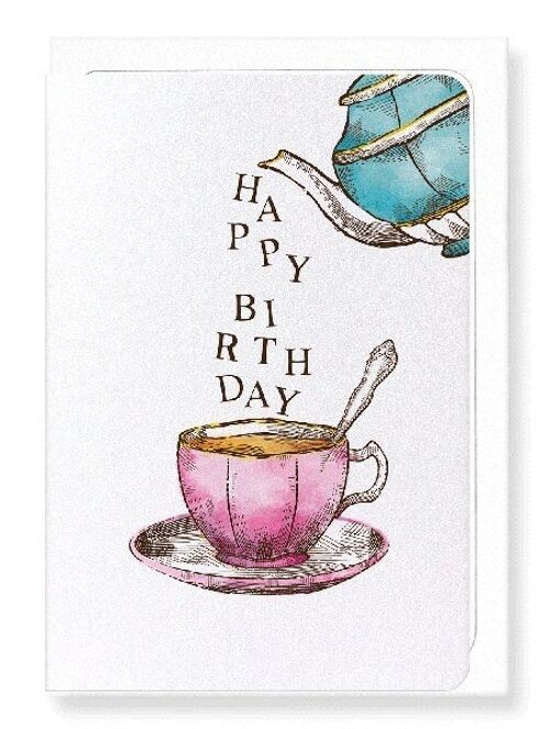 POURING BIRTHDAY TEA Greeting Card