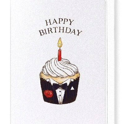 Carte de voeux de petit gâteau d'anniversaire