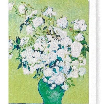 ROSE IN UN VASO 1890 Biglietto d'auguri