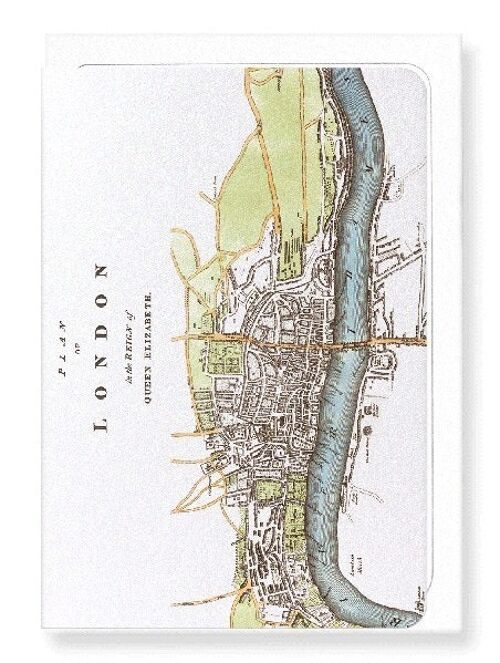 LONDON MAP C.1580  Greeting Card