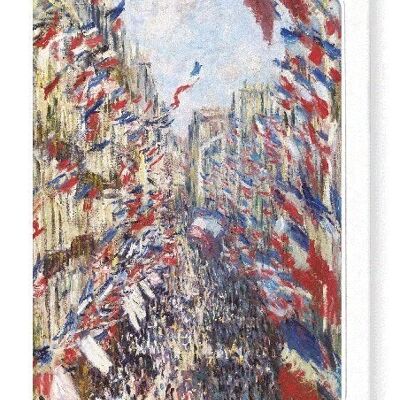 LA RUE MONTORGUEIL IN PARIS BY MONET Greeting Card