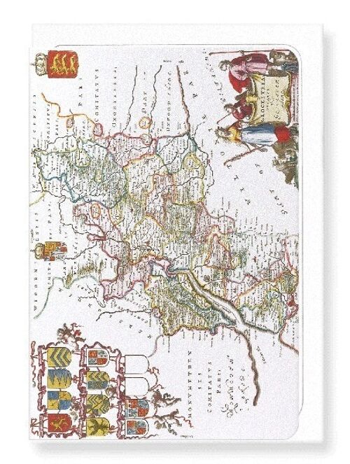 MAP OF GLOUCESTERSHIRE 1665  Greeting Card