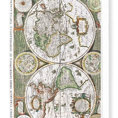TERRARUM ORBIS GEOGRAPHICA 1643 Grußkarte