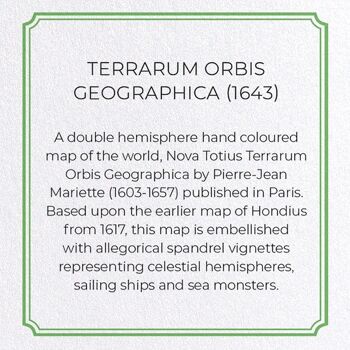 TERRARUM ORBIS GEOGRAPHICA 1643 Carte de vœux 3