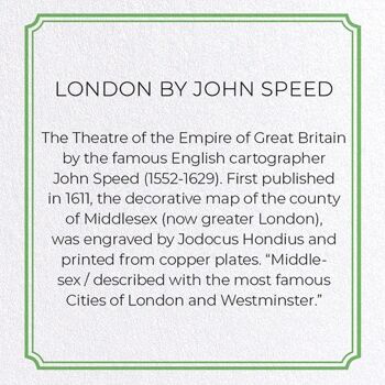 LONDRES PAR JOHN SPEED Carte de vœux 3