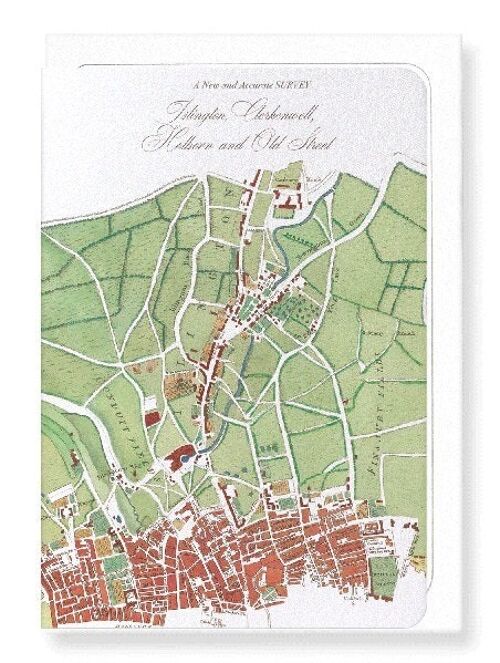 ISLINGTON MAP 1755  Greeting Card