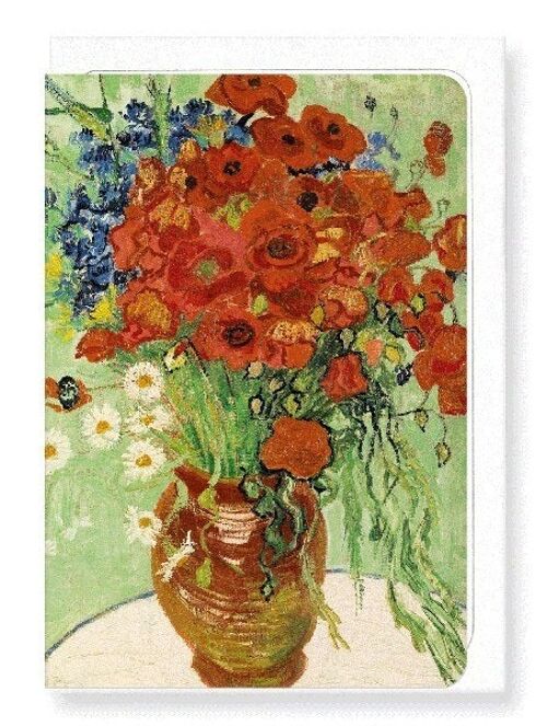 VASE WITH DAISIES AND POPPIES 1890  Greeting Card