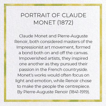 PORTRAIT DE CLAUDE MONET 1872 Carte de vœux 3