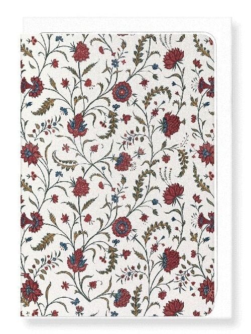 RED FLORAL EMBROIDERY 18TH C.   Greeting Card
