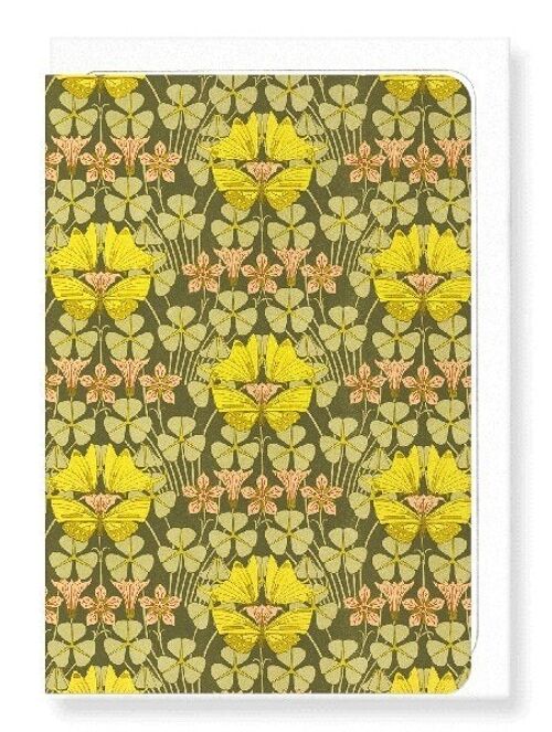 BUTTERFLIES AND CLOVERS 1897   Greeting Card
