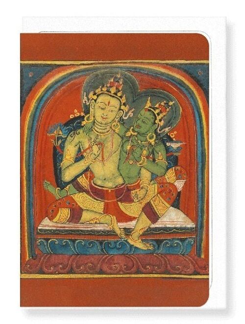 MANJUSHRI ON TSAKLI CARD EARLY 15TH C.  Greeting Card