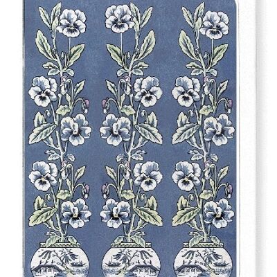 MINTON HOLLINS FLOWERS IN POTS LATE 19TH C. Greeting Card