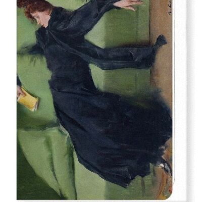 DECADENT YOUNG WOMAN. AFTER THE DANCE. 1899  Greeting Card
