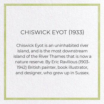 CHISWICK EYOT 1933 Carte de vœux 3