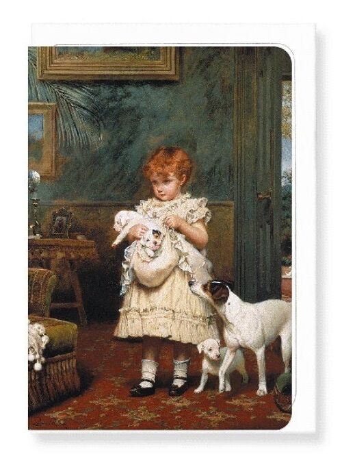 GIRL WITH DOGS 1893  Greeting Card