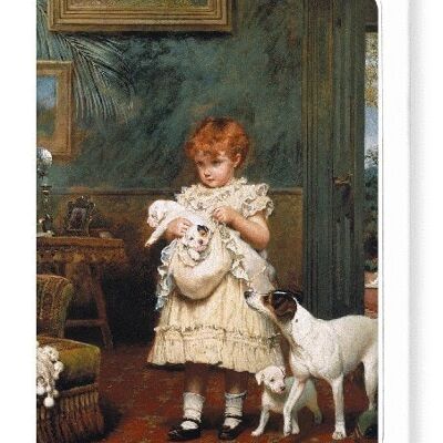 GIRL WITH DOGS 1893  Greeting Card