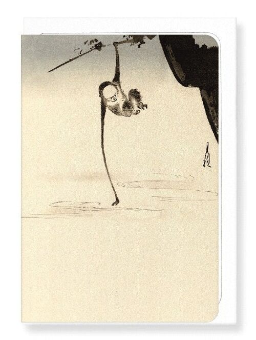 MONKEY AND MOON Japanese Greeting Card