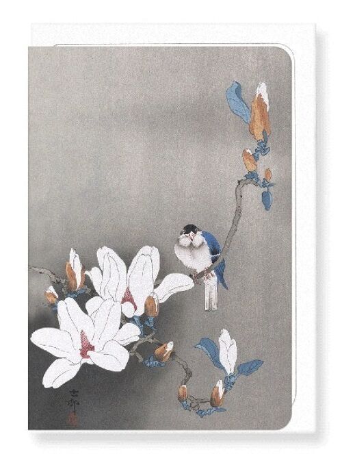 BIRD ON MAGNOLIA Japanese Greeting Card