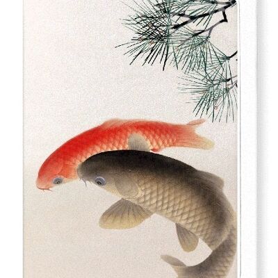 CARPS AND PINE  Japanese Greeting Card