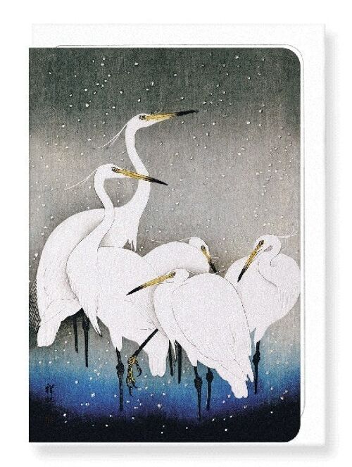 HERONS IN THE WINTER Japanese Greeting Card