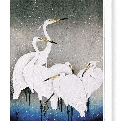 HERONS IN THE WINTER Japanese Greeting Card