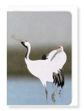 COUPLE DE GRUES Japonais Carte de vœux 1